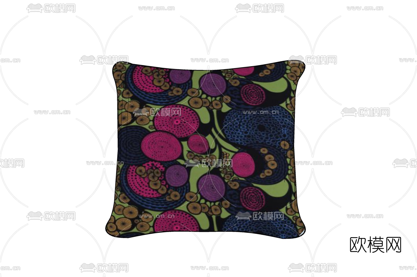 现代布艺印花抱枕免费su模型下载
