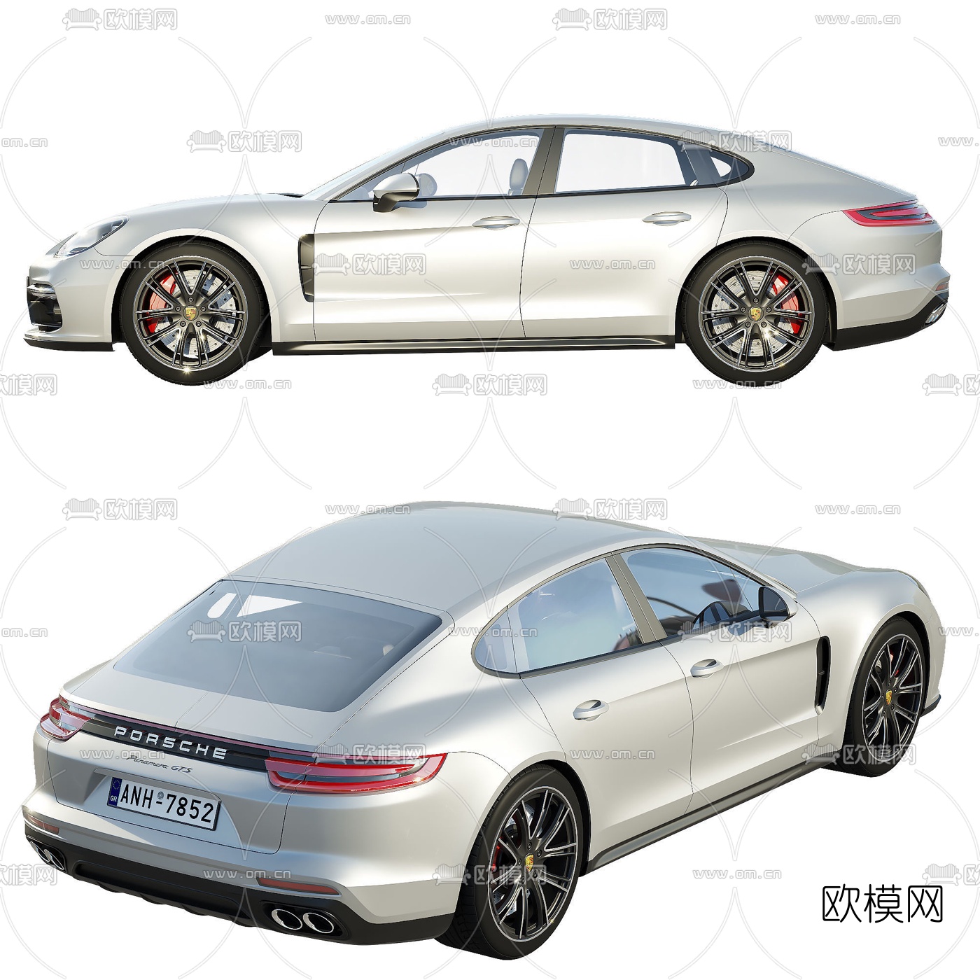 现代保时捷跑车3d模型下载（渲染图2）