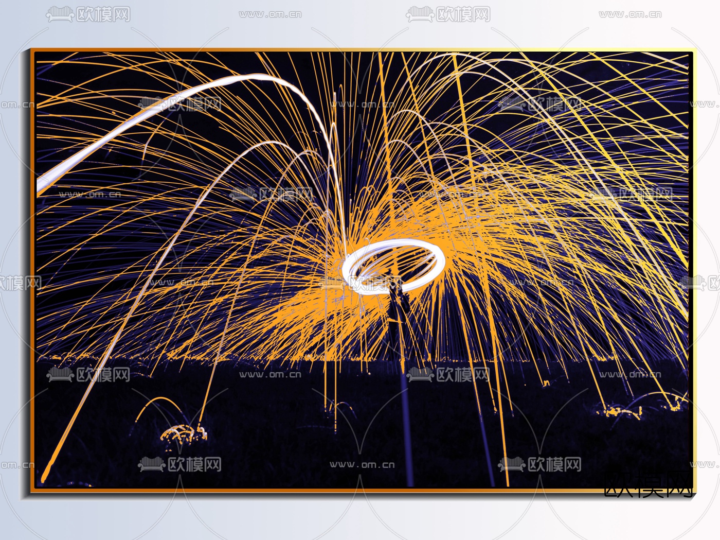 现代轻奢装饰画免费3d模型下载（渲染图3）