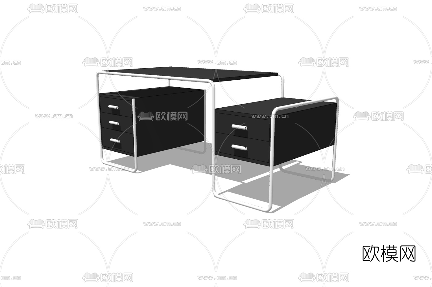 现代书桌免费su模型下载