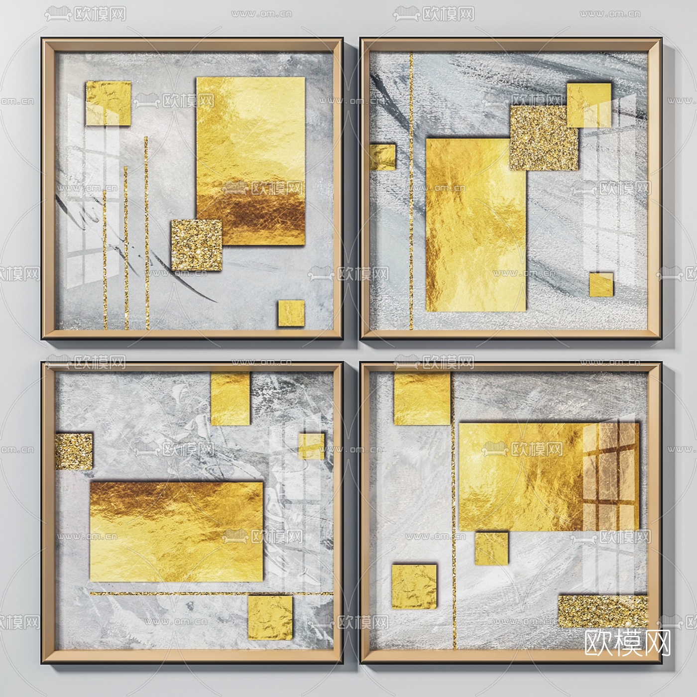 现代艺术装饰画3d模型
