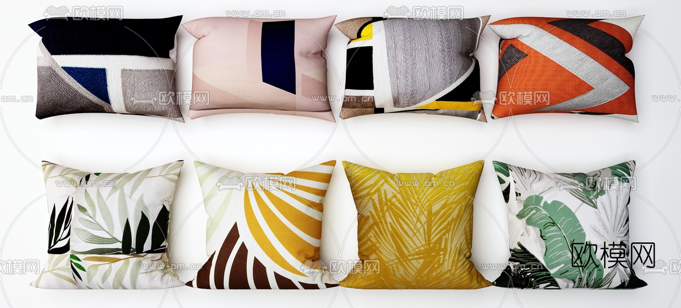 北欧布艺抱枕3d模型下载