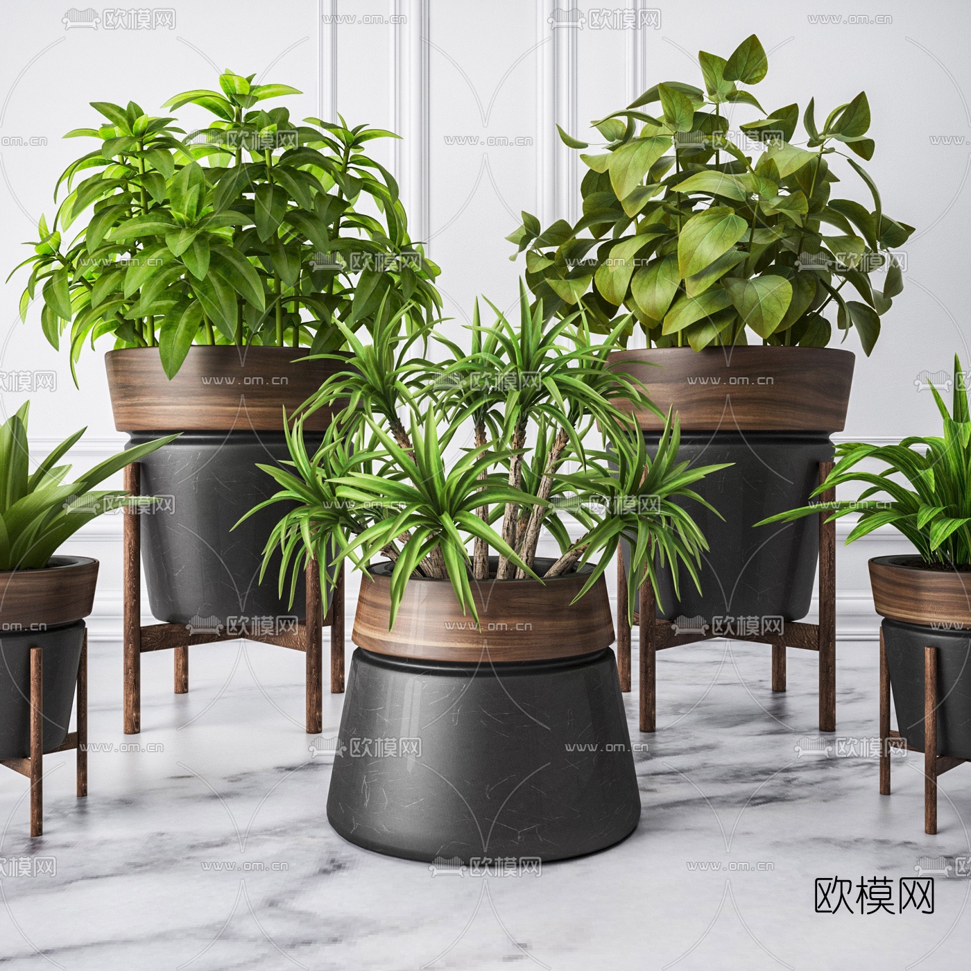 现代绿植盆栽3d模型