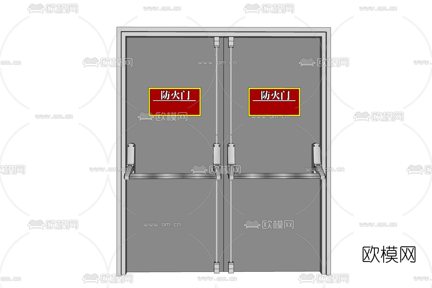 现代金属防火门免费su模型下载