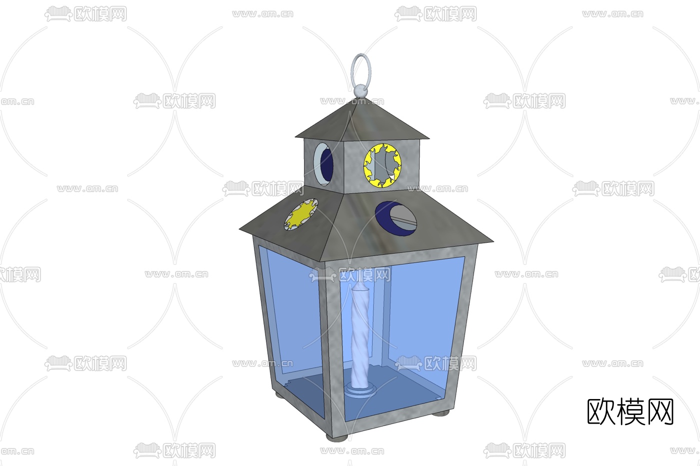 工业风烛台灯免费su模型下载