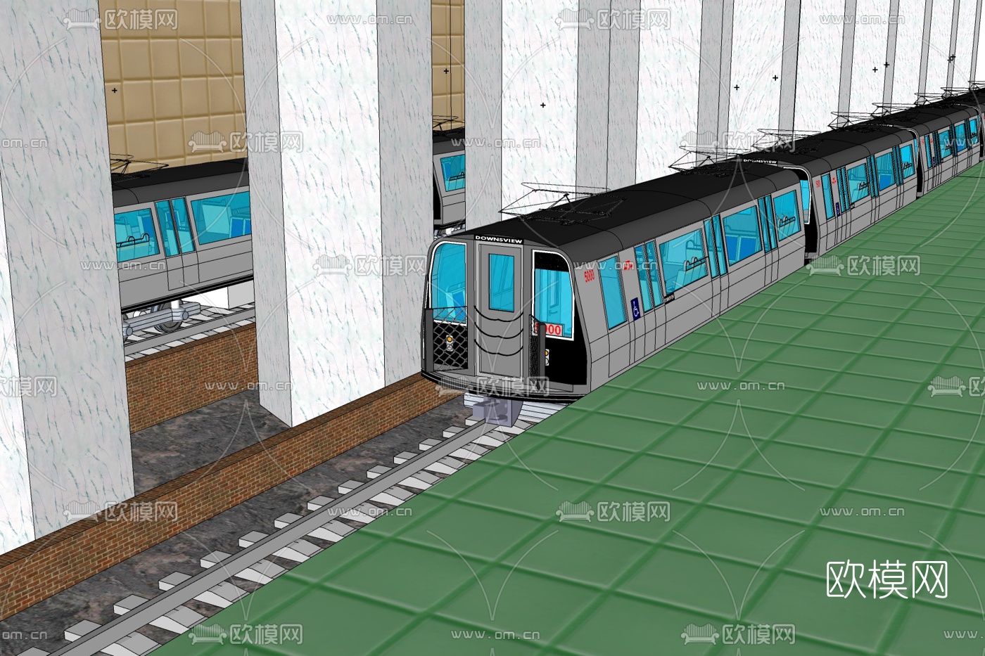 现代地铁站免费su模型下载