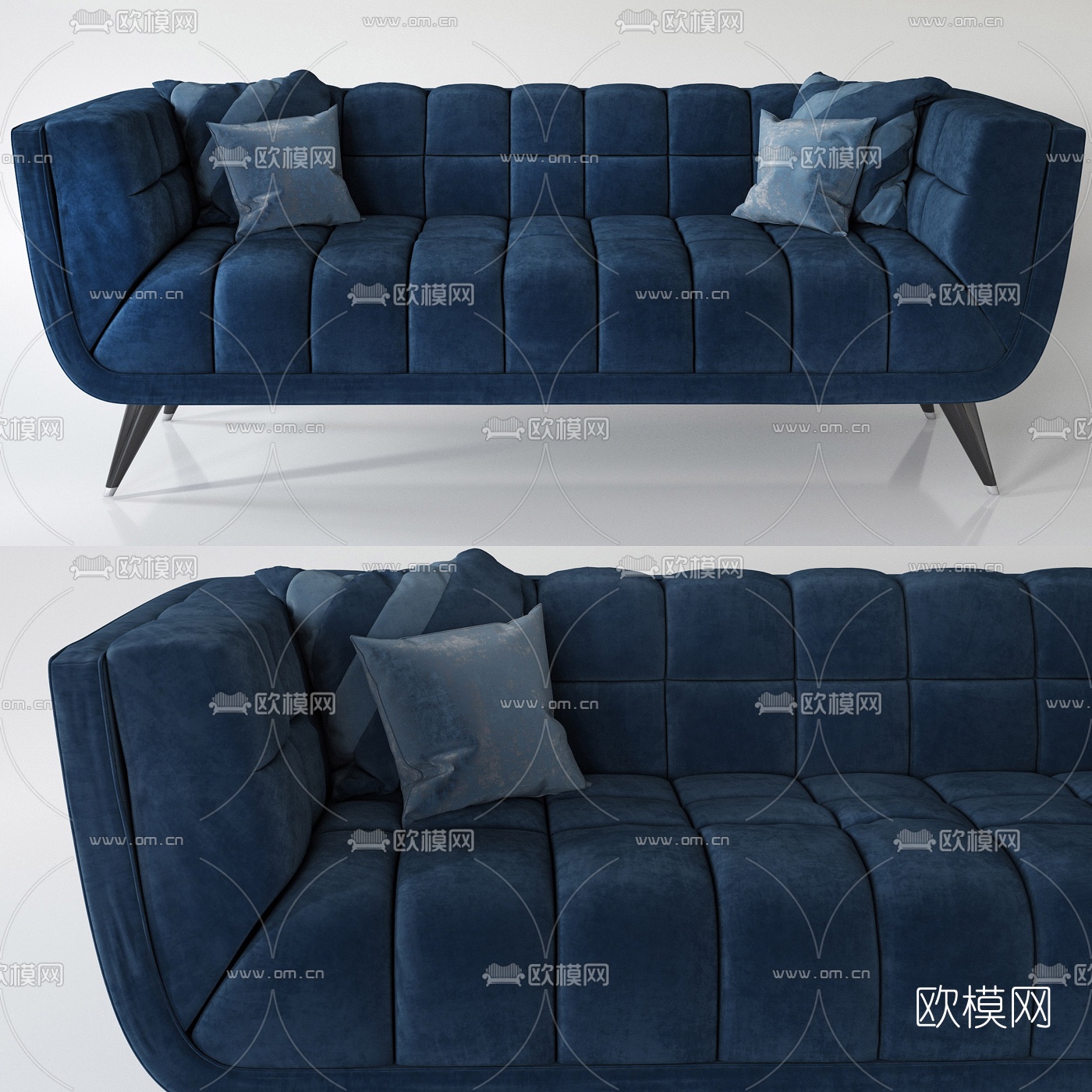 现代布艺双人沙发3d模型