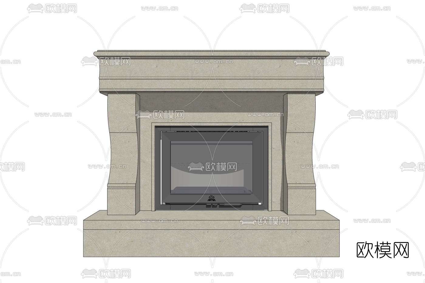 欧式壁炉免费su模型下载