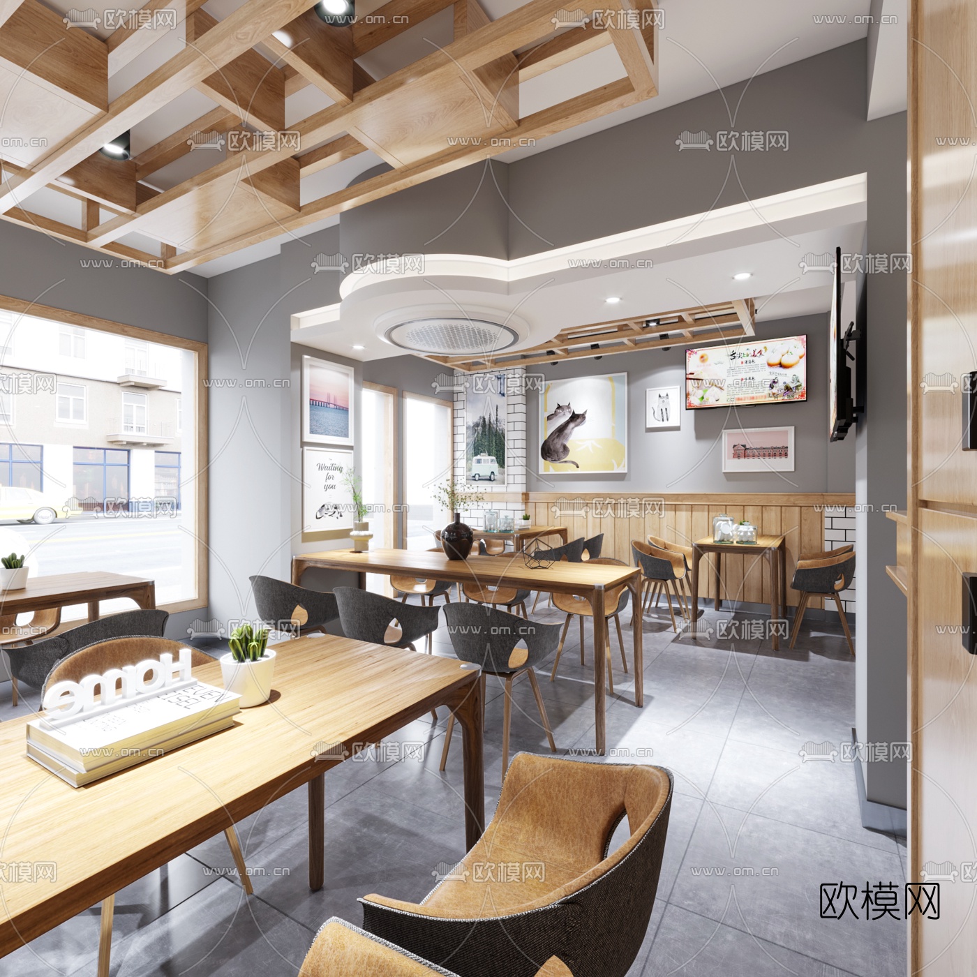 现代快餐店3d模型