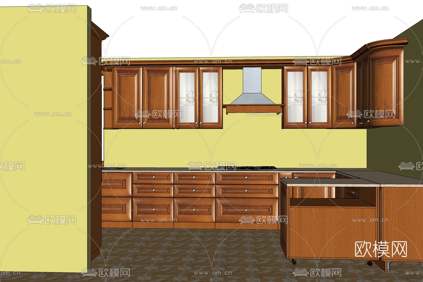 美式厨房免费su模型下载