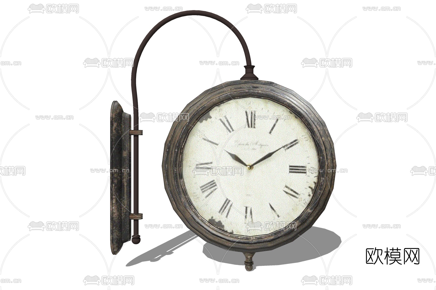 工业风铁艺挂钟免费su模型下载