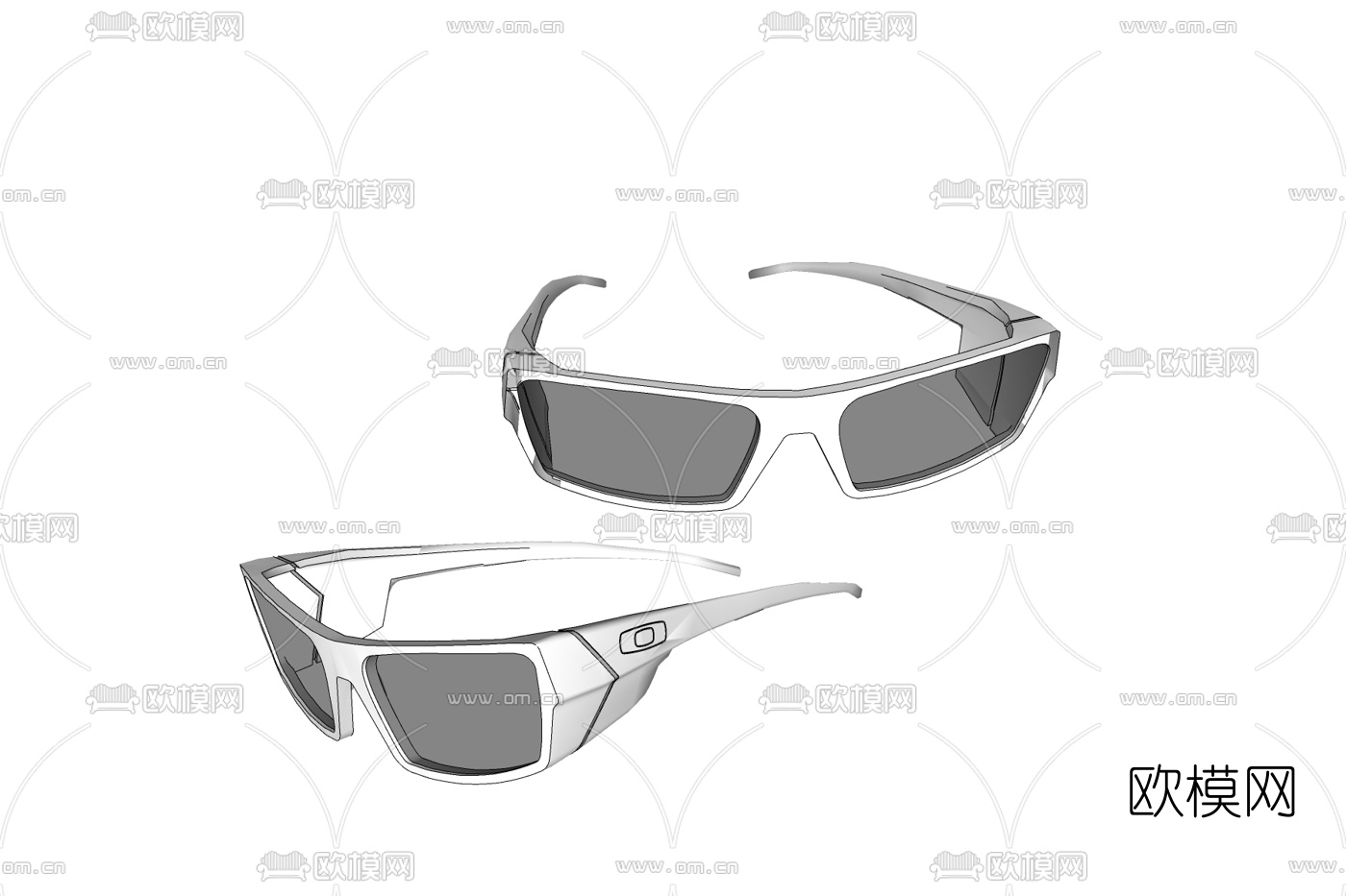 现代眼镜框免费su模型下载