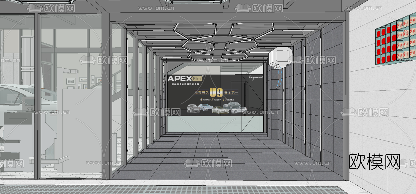现代汽车4S店su模型下载（渲染图5）
