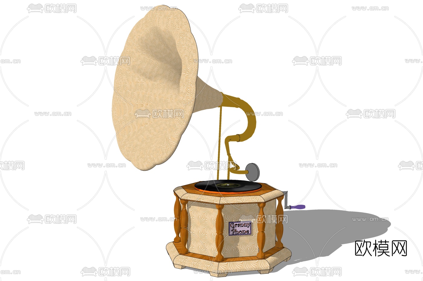 欧式留声机免费su模型下载