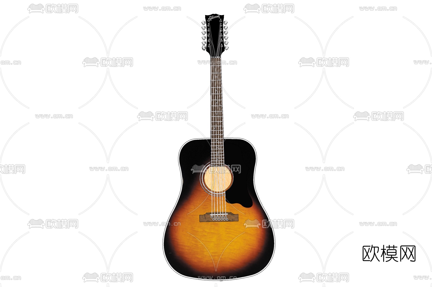 欧式古典吉他免费su模型下载