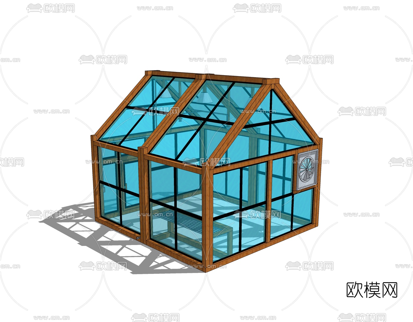 现代温室大棚免费su模型下载
