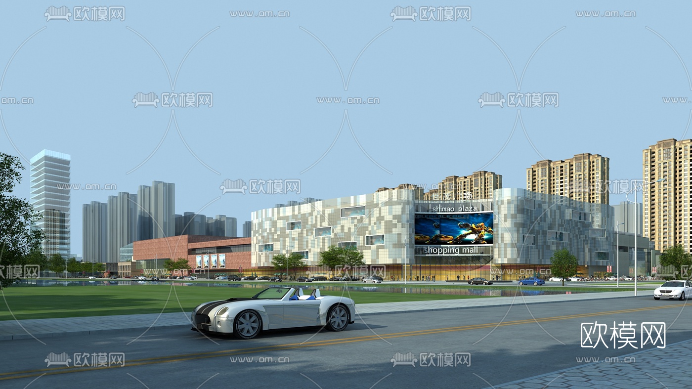 现代商业建筑外观3d模型