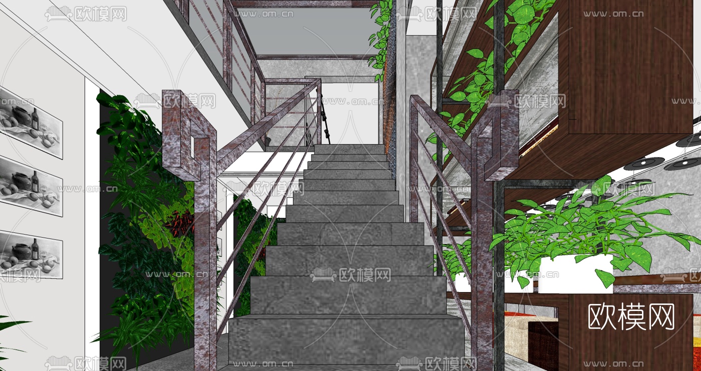 工业风画室su模型下载（渲染图4）