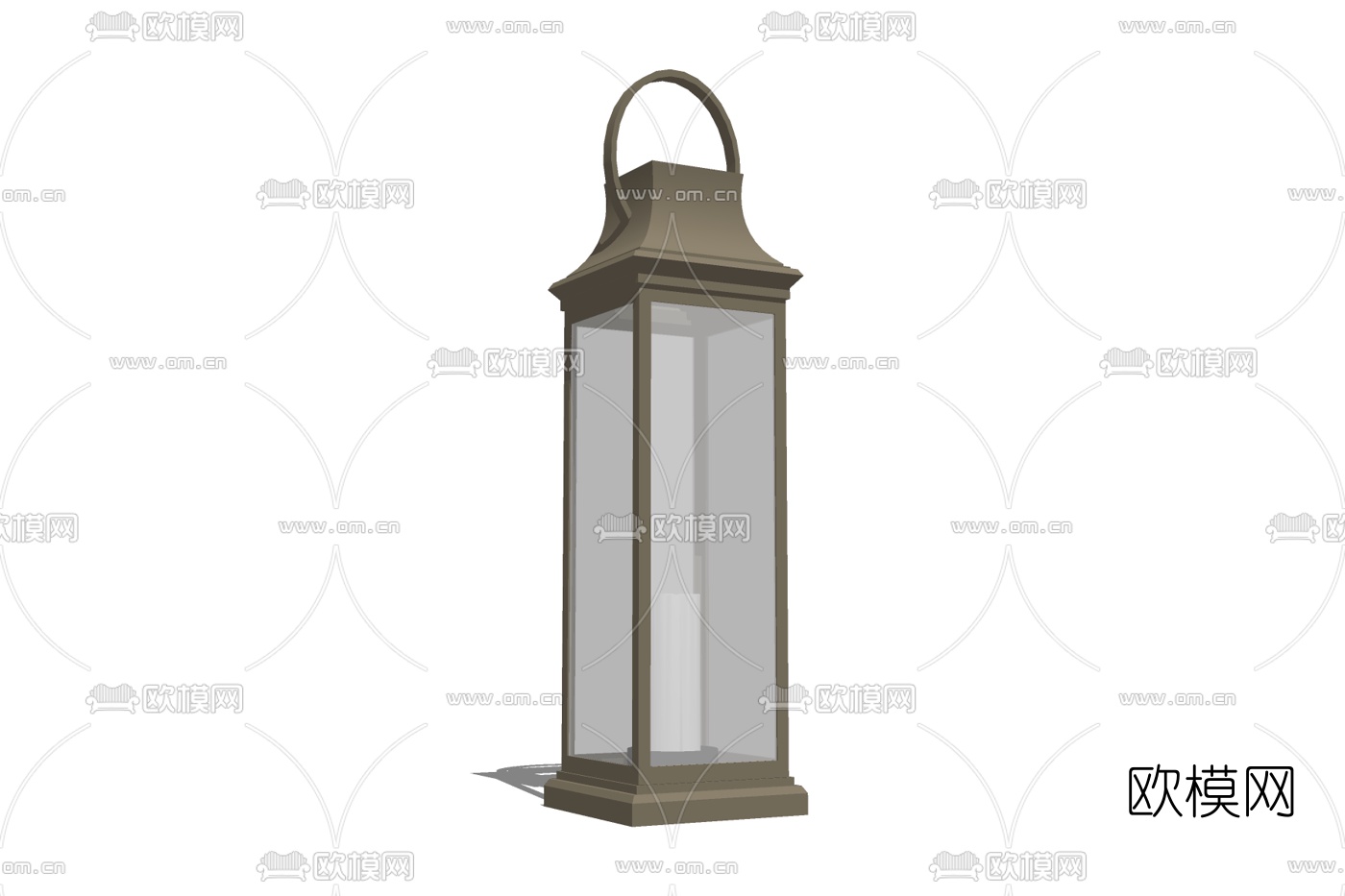 中式金属烛台灯免费su模型下载