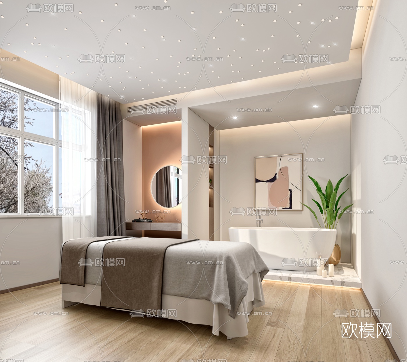 现代轻奢SPA护理房3d模型