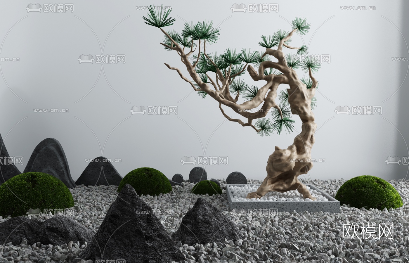 新中式园林景观小品3d模型