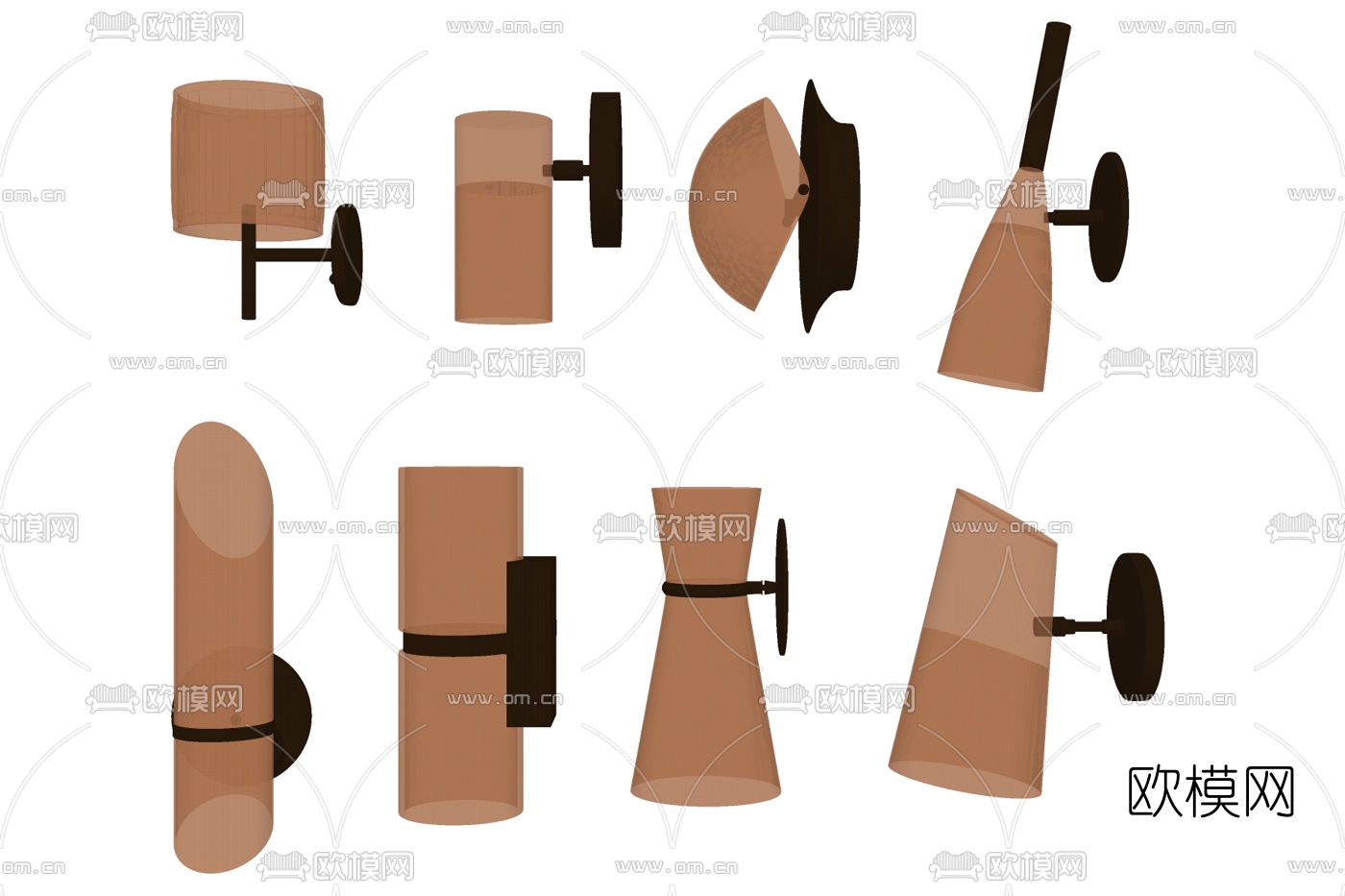 现代金属壁灯免费su模型下载