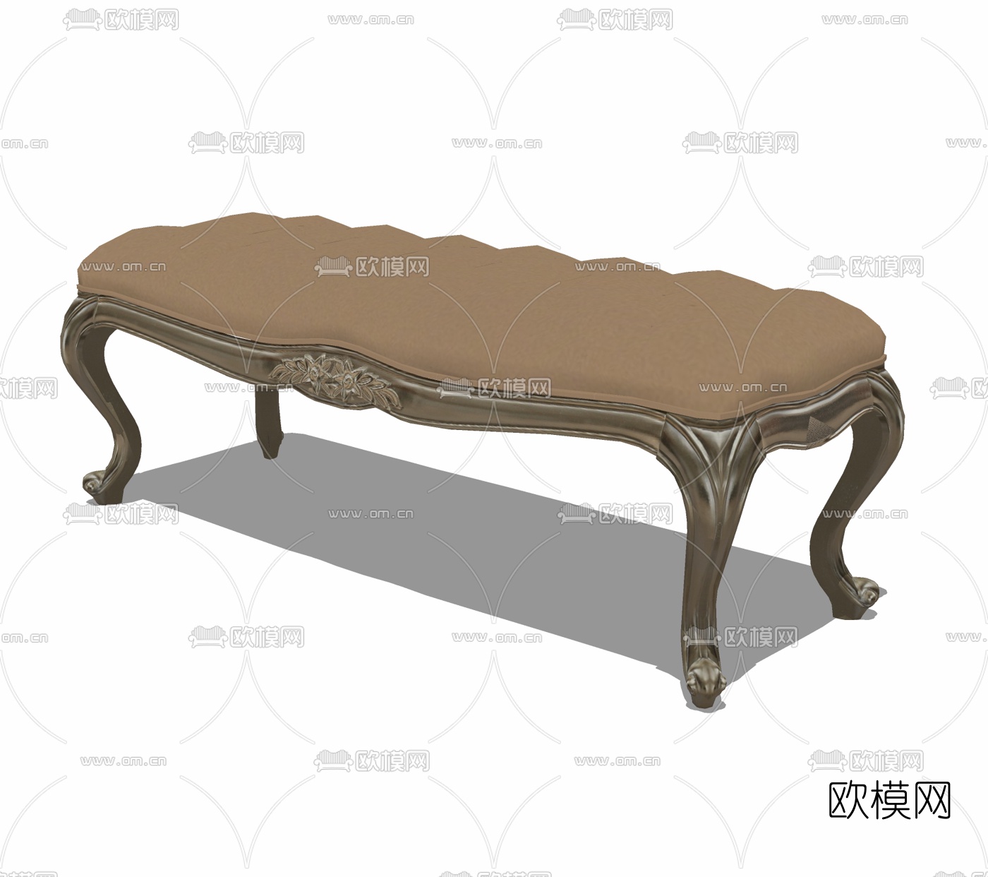 欧式床尾凳免费su模型下载