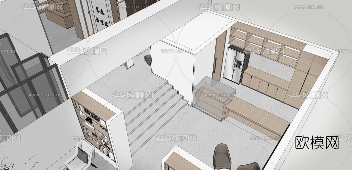 现代办公室休息区su模型下载（渲染图8）