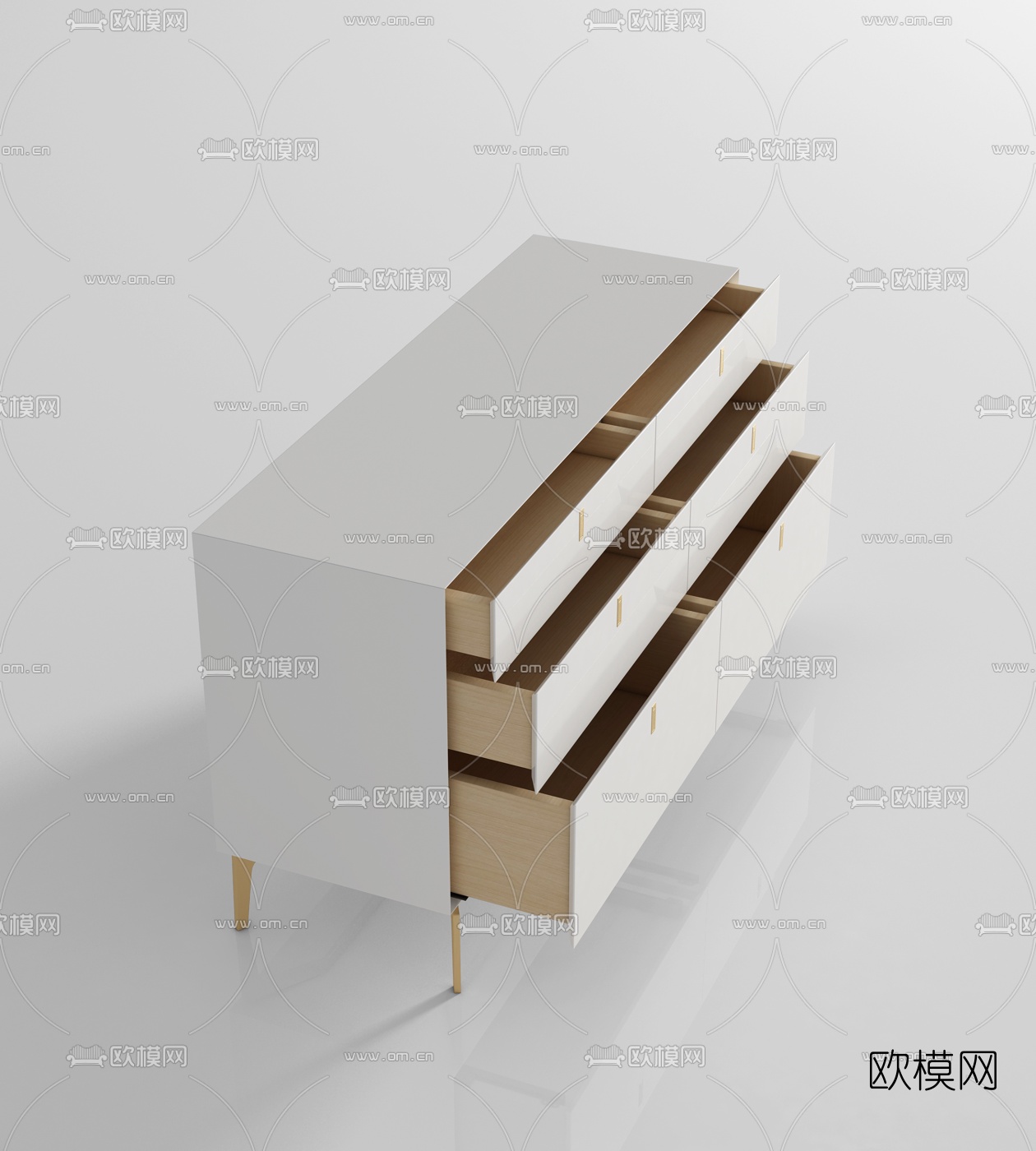 现代轻奢端景柜3d模型