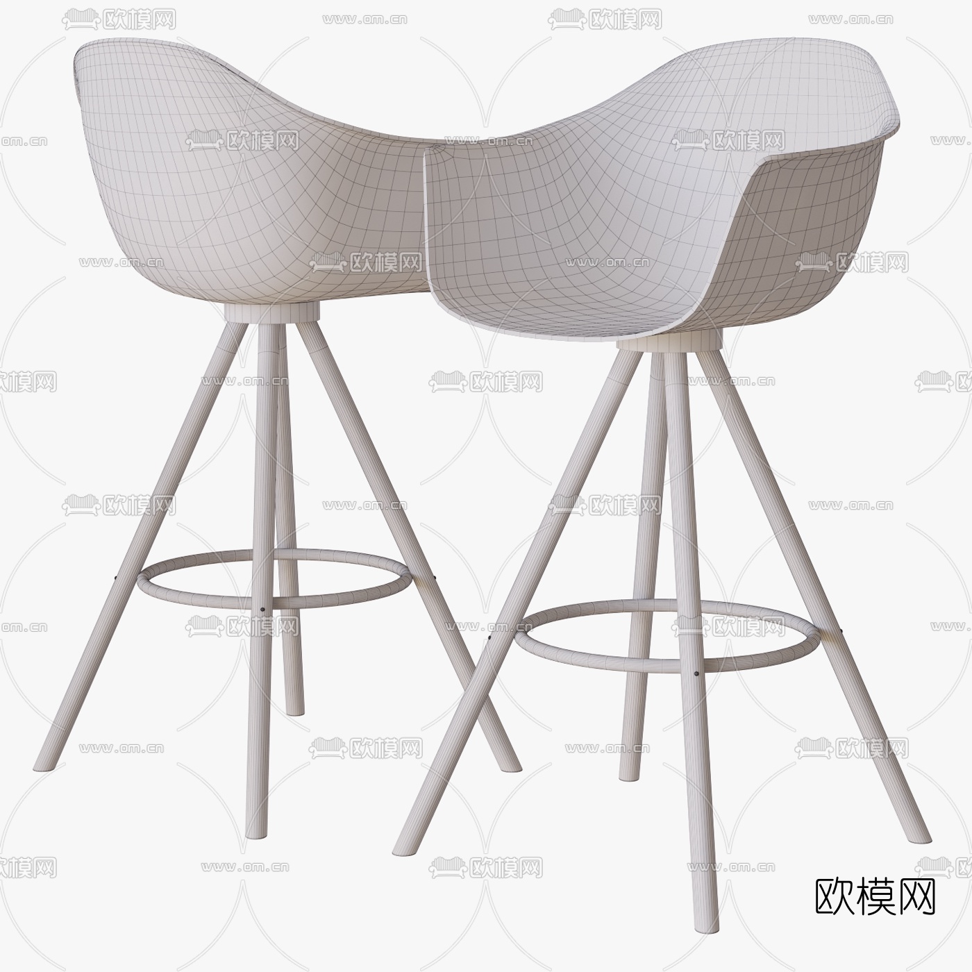 现代烤漆金属单椅3d模型下载（渲染图2）