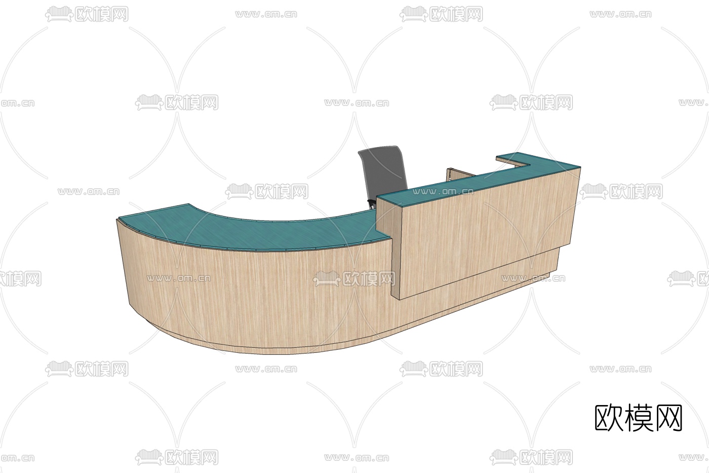 现代办公接待台免费su模型下载