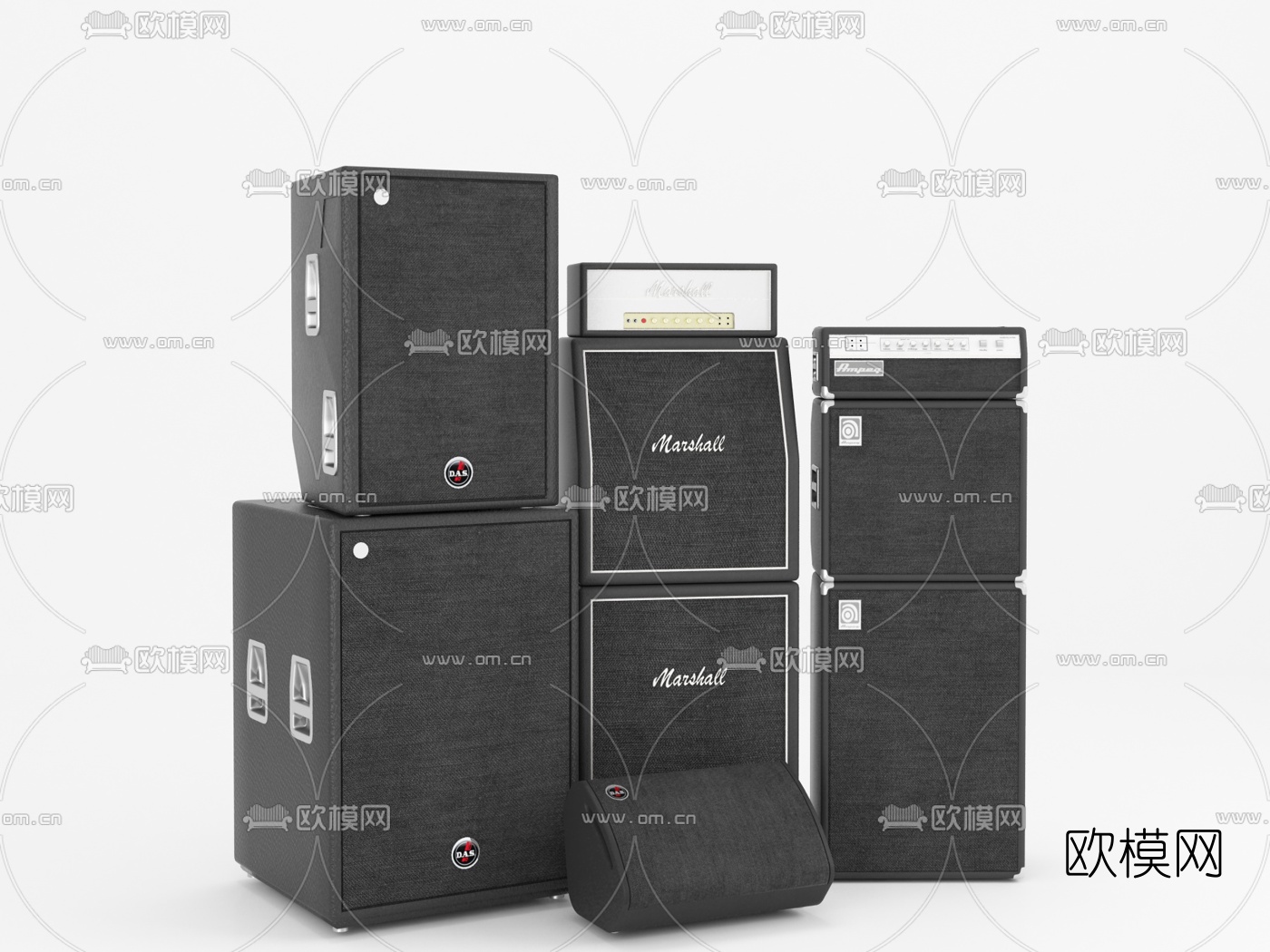 现代铁艺音响3d模型下载