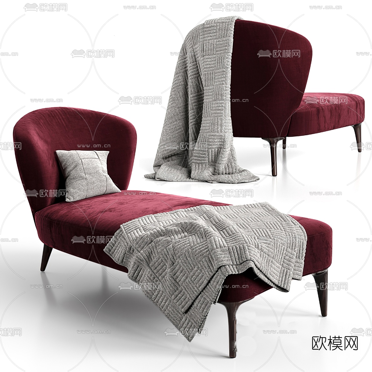 现代简约贵妃榻3d模型