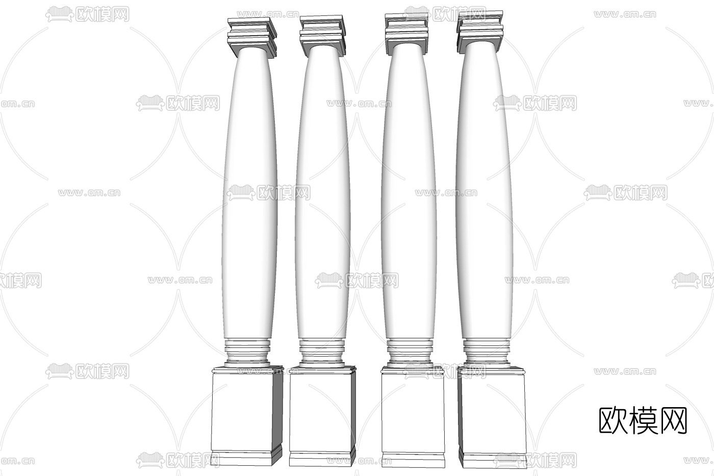 欧式罗马柱免费su模型下载