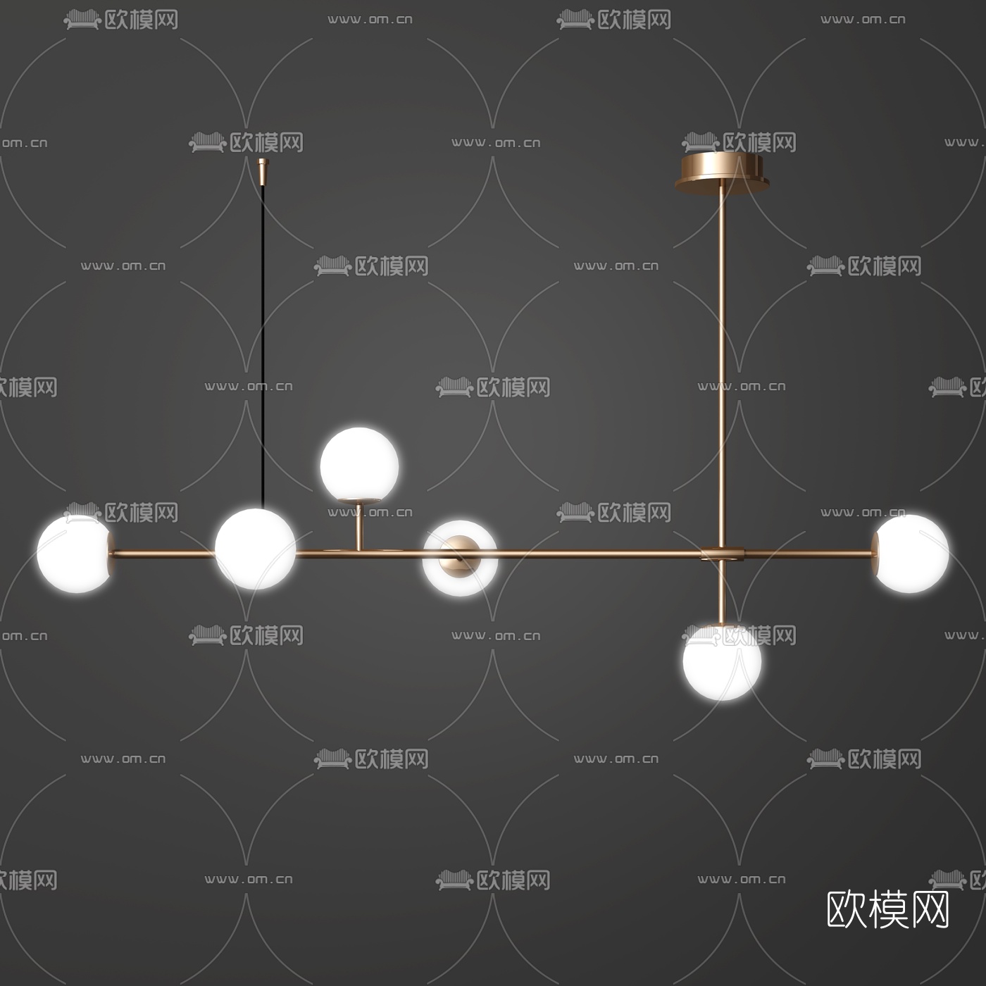 现代金属吊灯组合3d模型