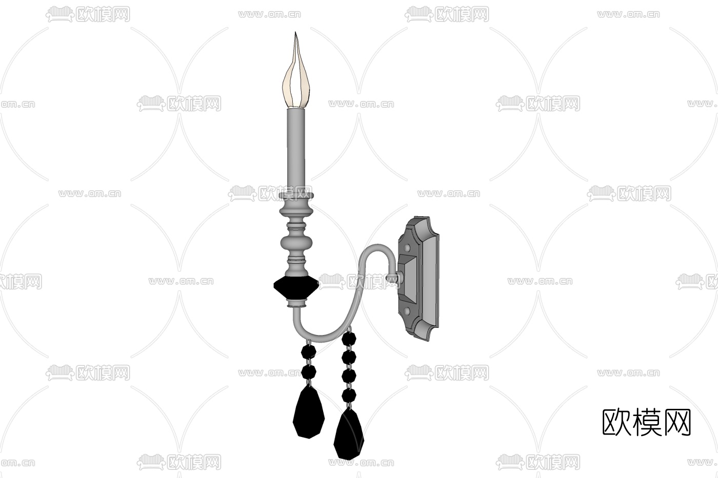 欧式金属壁灯免费su模型下载