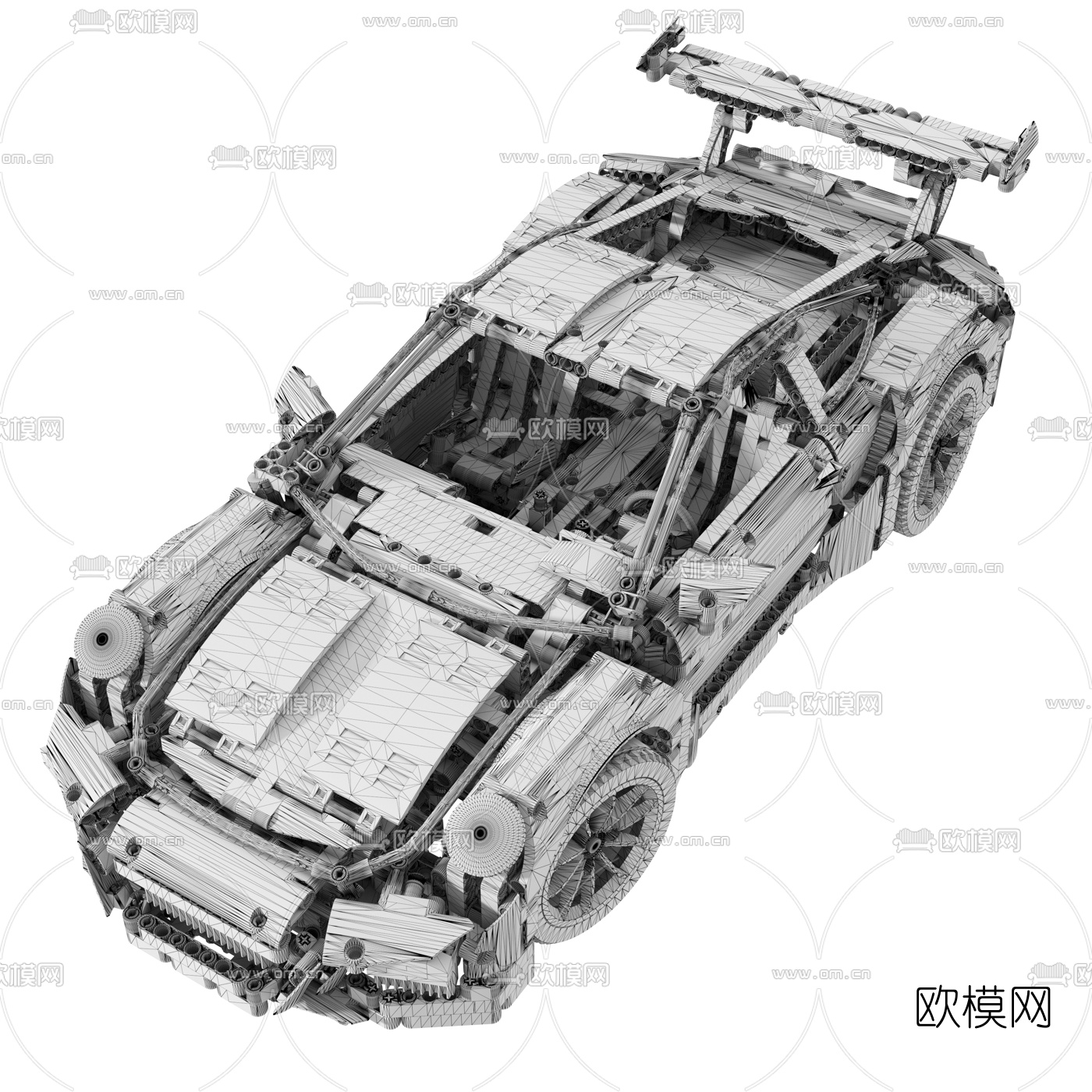 现代乐高保时捷玩具3d模型