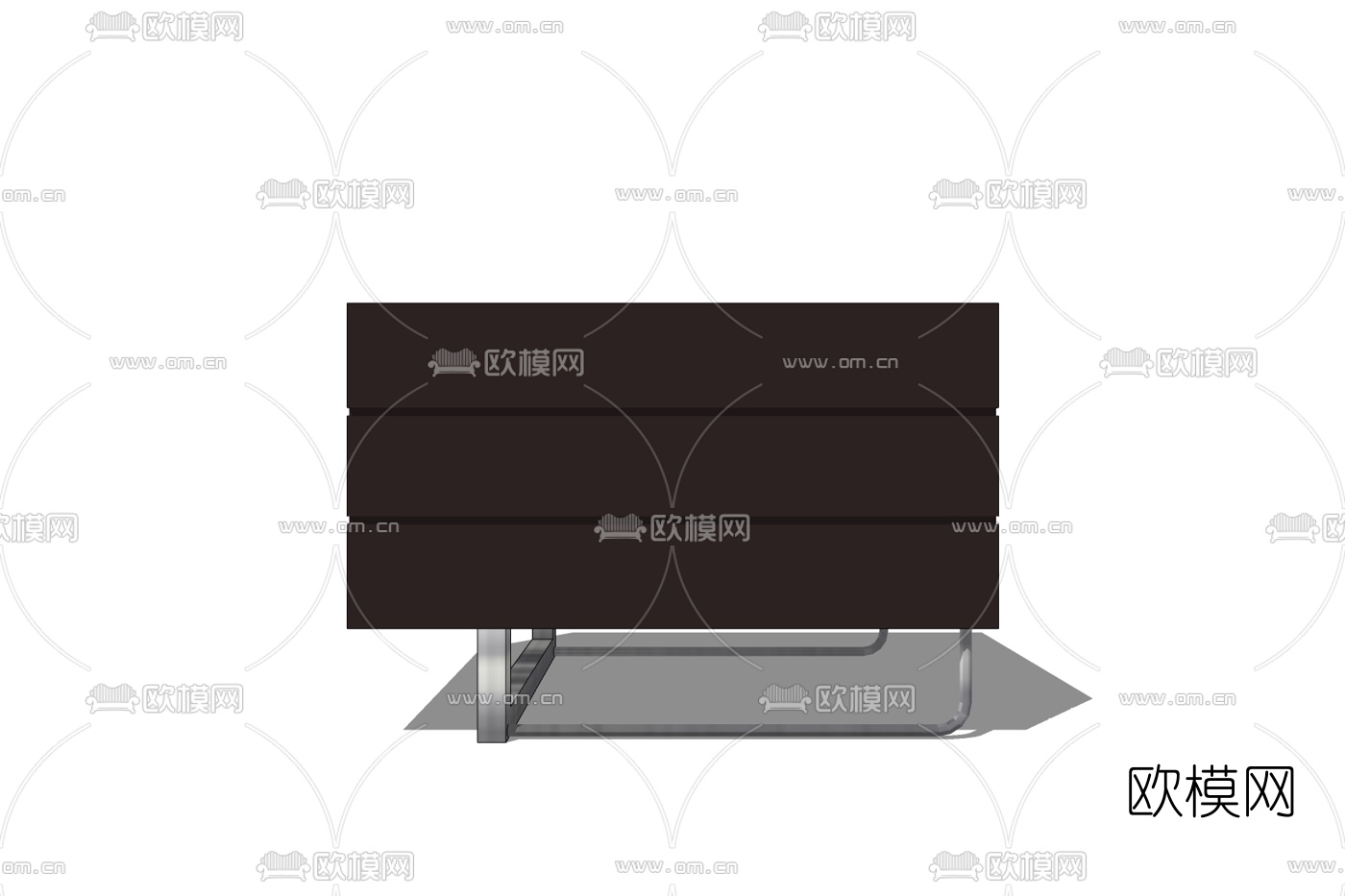 现代实木床头柜免费su模型