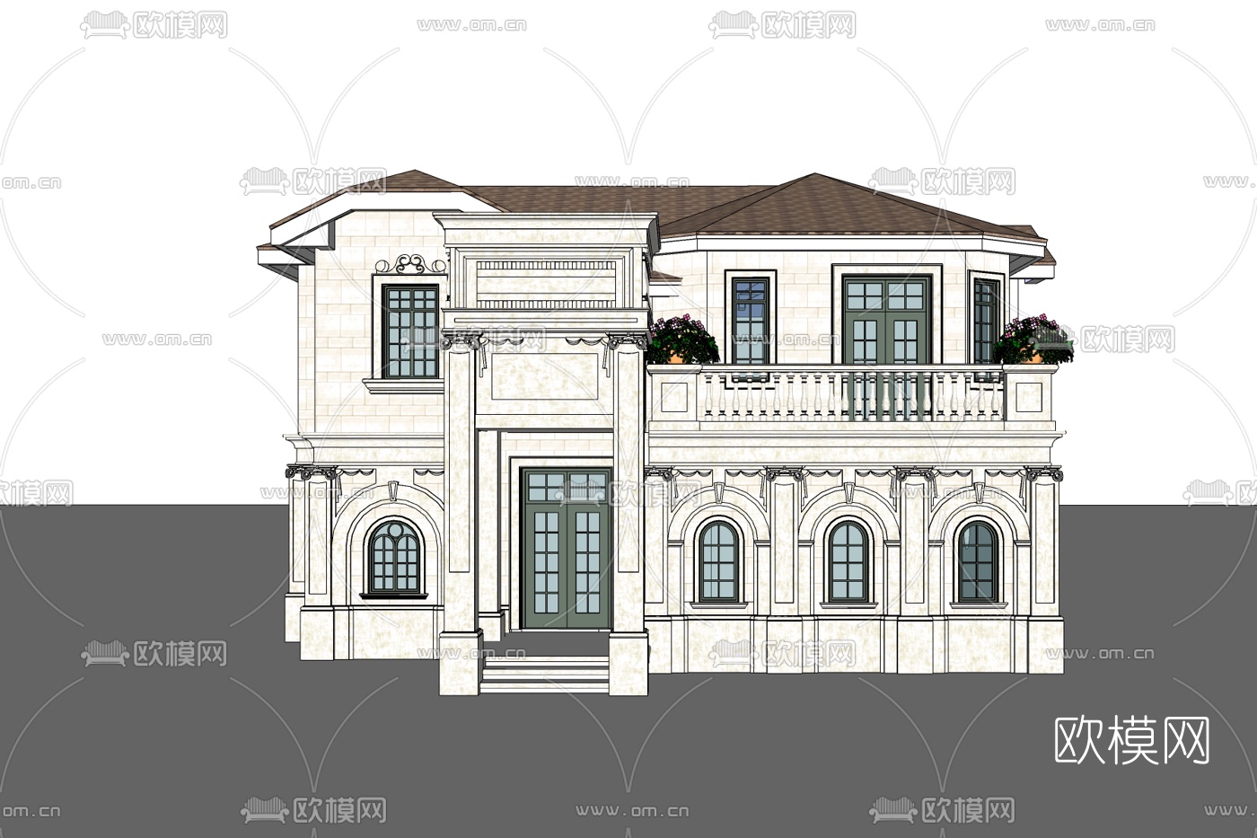欧式别墅免费su模型下载