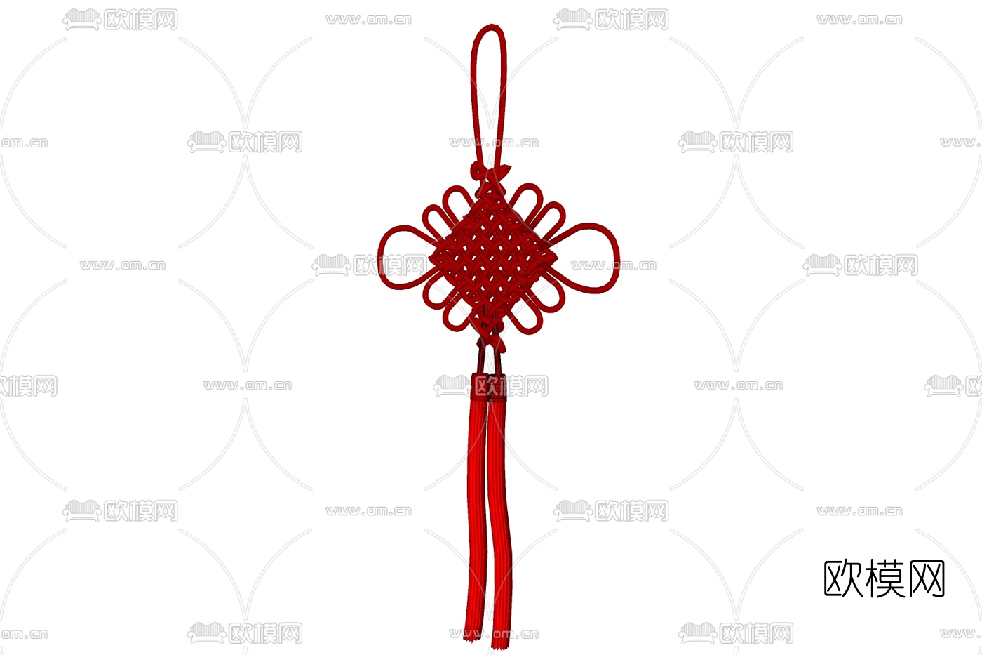 中式编织中国结挂件免费su模型下载