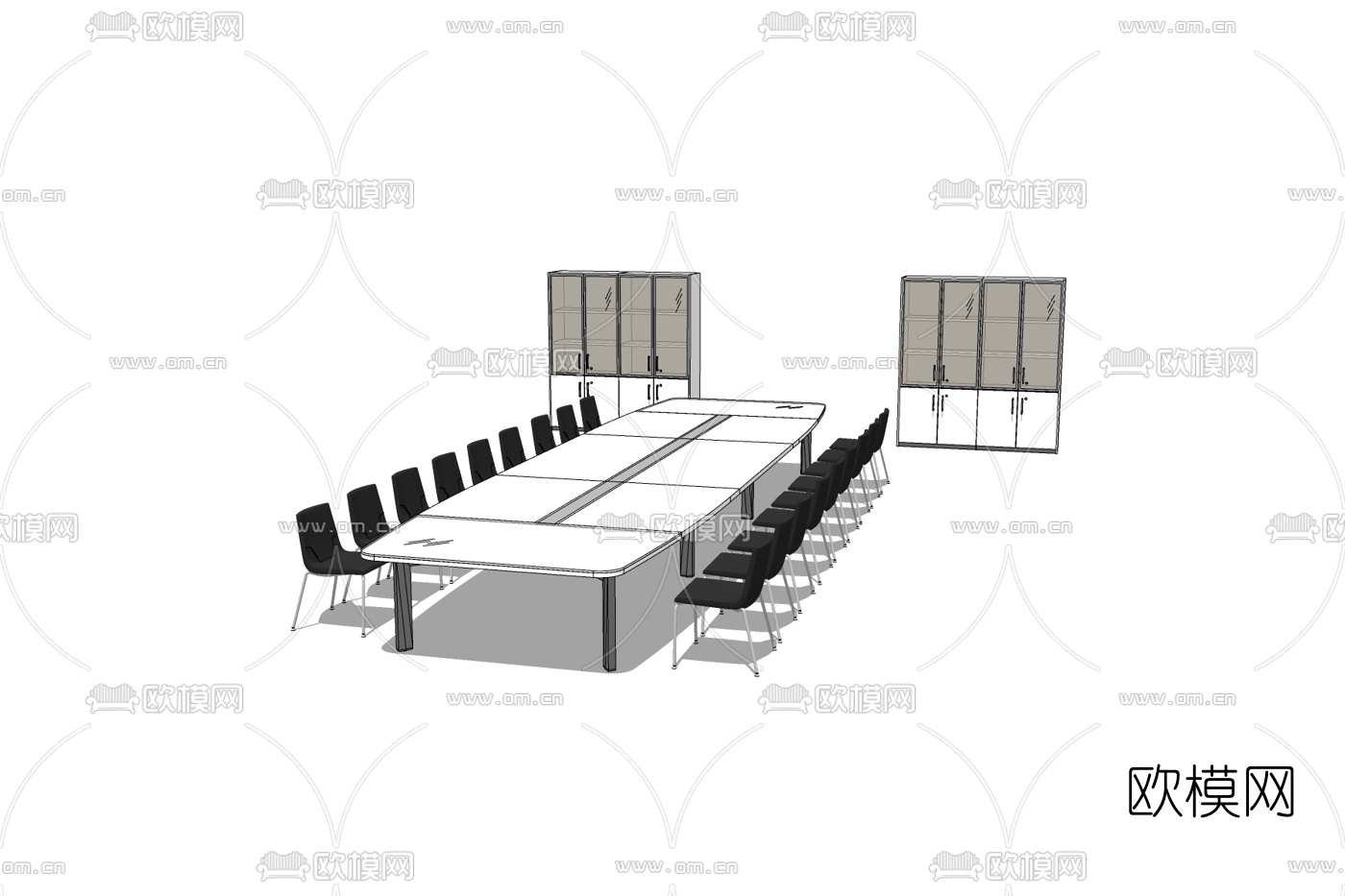 现代会议桌免费su模型下载