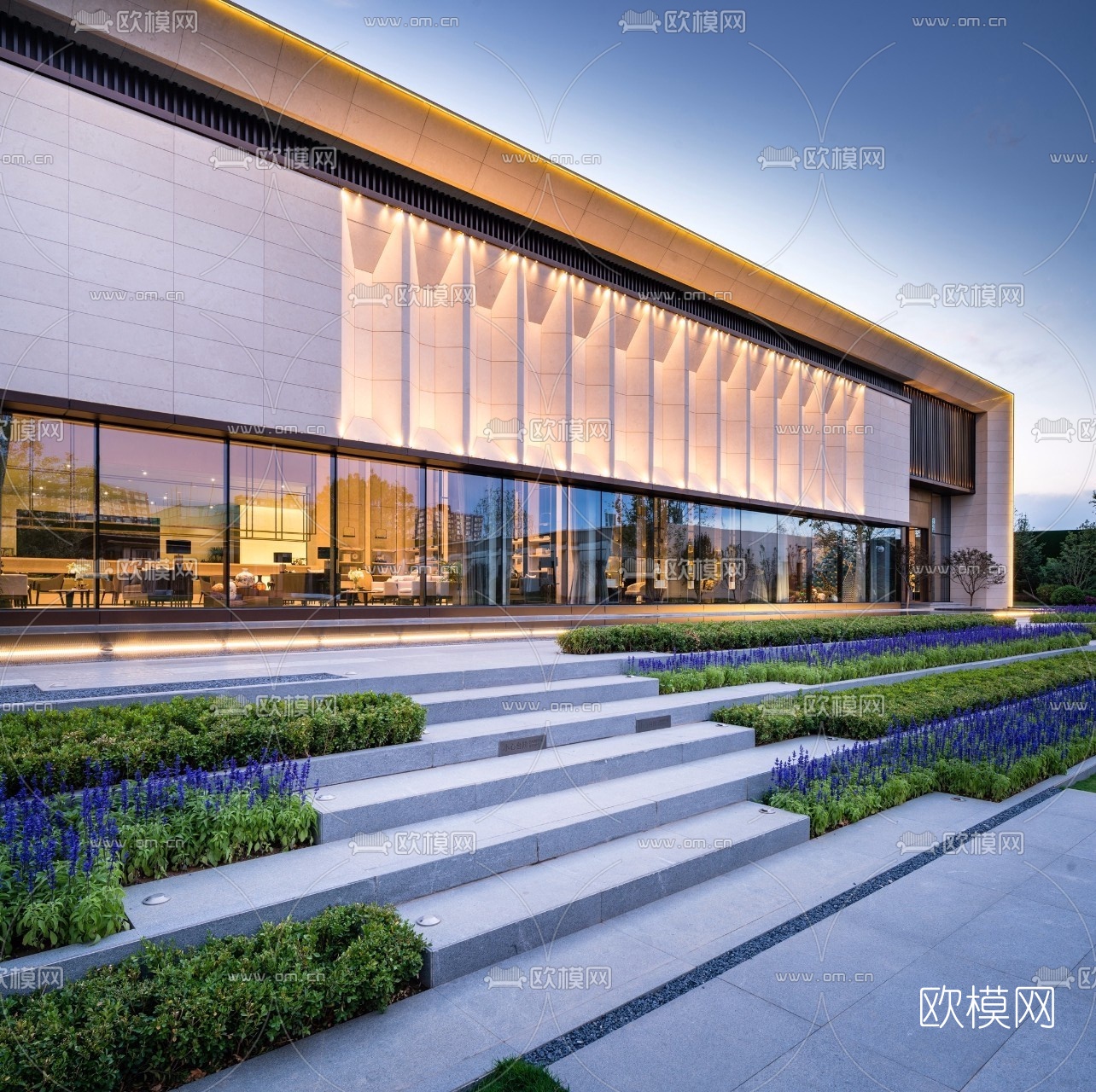 现代售楼处su模型下载（渲染图1）