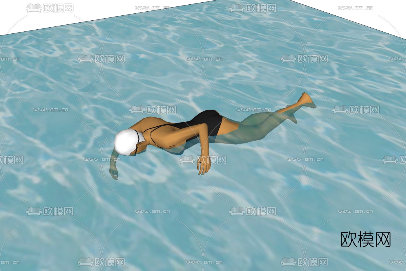 现代泳装女郎免费su模型下载