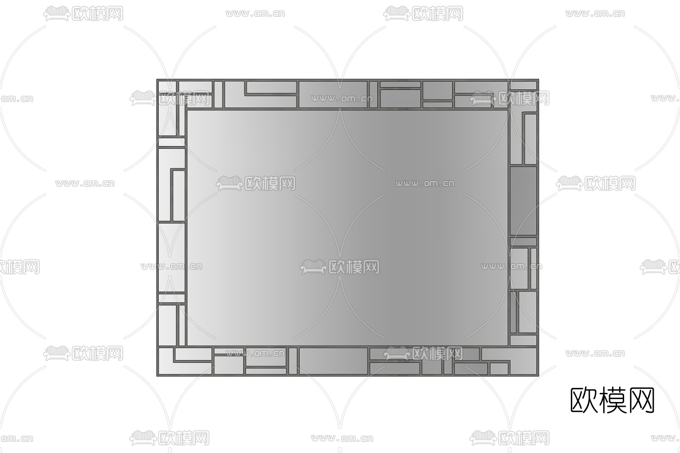 现代方形镜子免费su模型下载