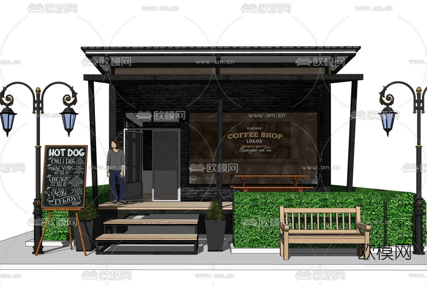 欧式奶茶店免费su模型下载