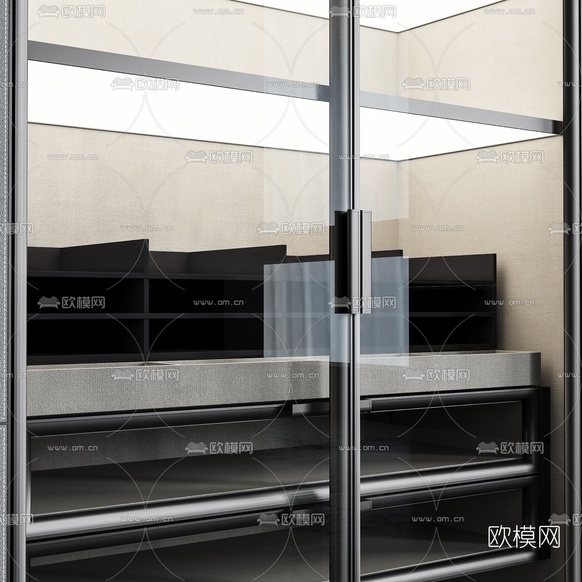 现代多功能衣柜3d模型下载(渲染图3)