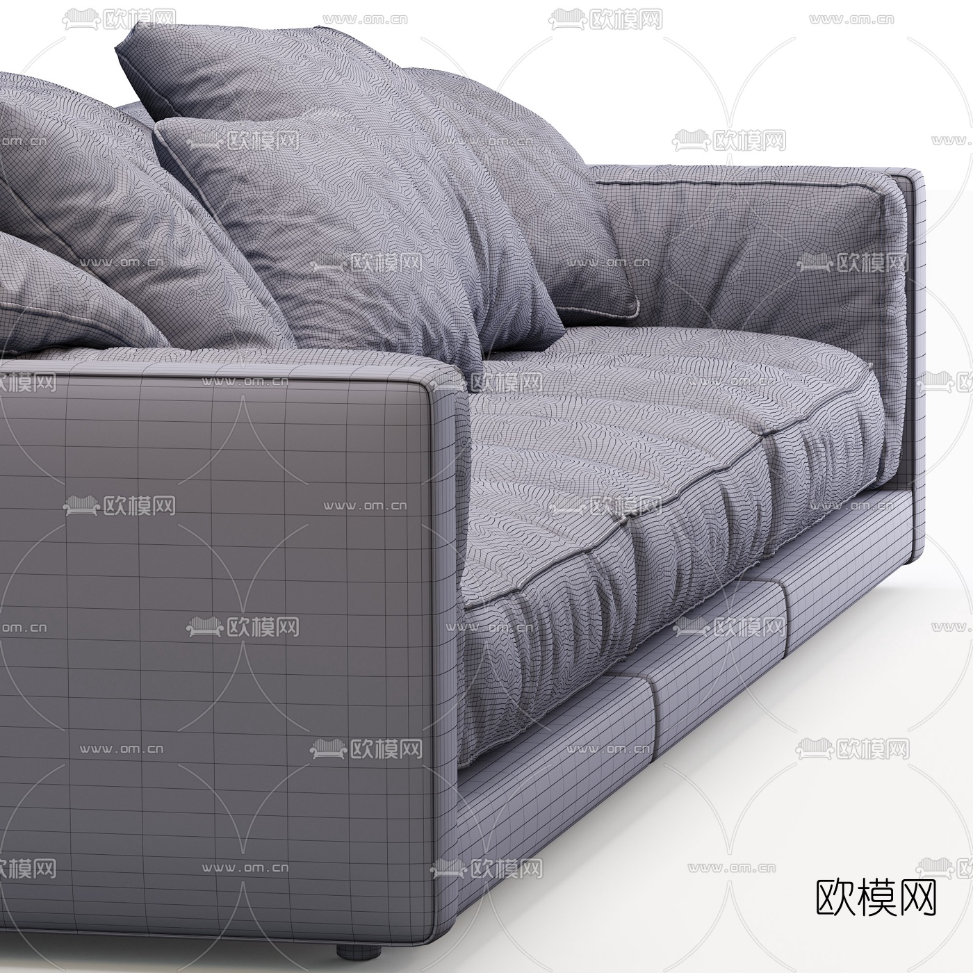 现代布艺双人沙发3d模型