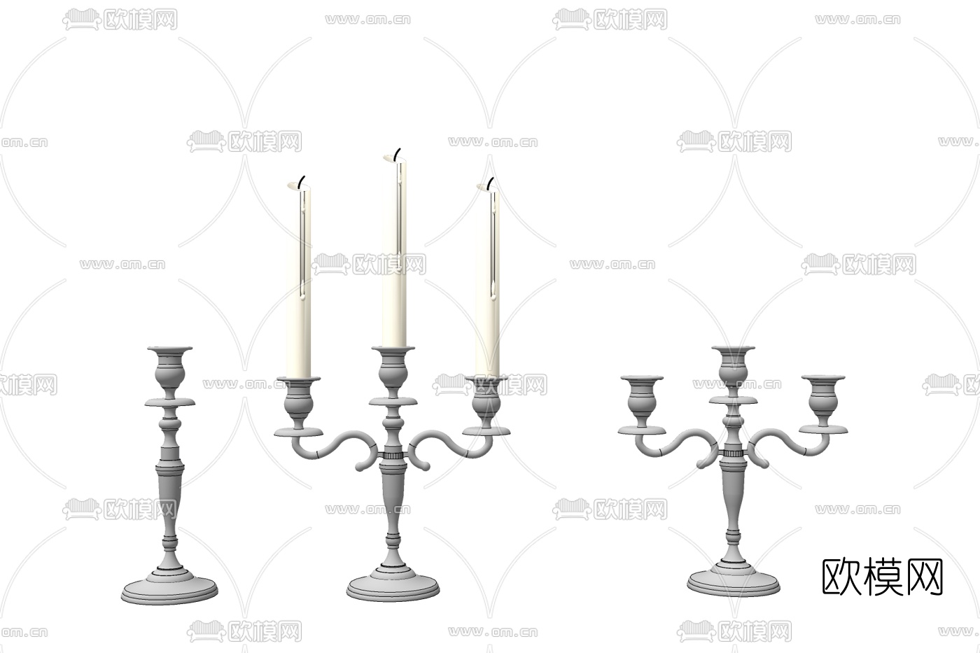 简欧蜡烛台灯免费su模型下载