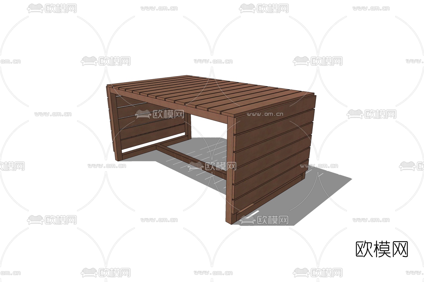 现代实木户外椅免费su模型下载