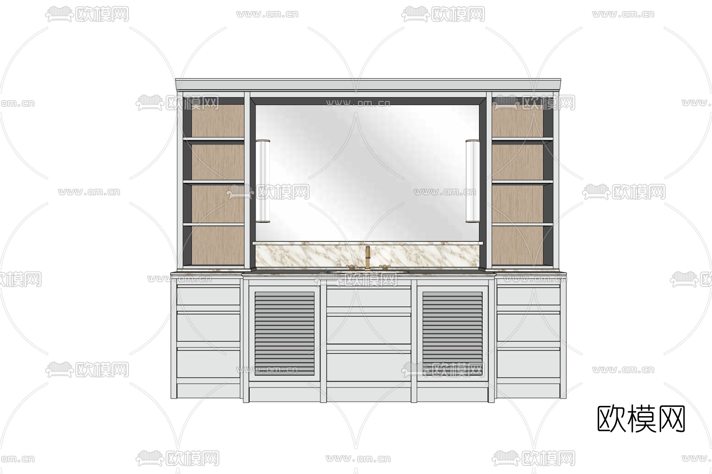 现代台盆免费su模型下载